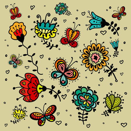 design elements flowers setのイラスト素材