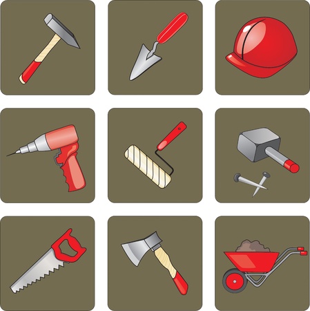 various instruments and tools for the construction and repair のイラスト素材