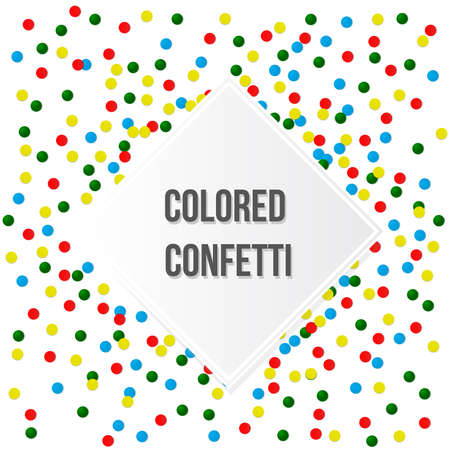Vector Illustration of a Colorful Party Background with Confettiのイラスト素材