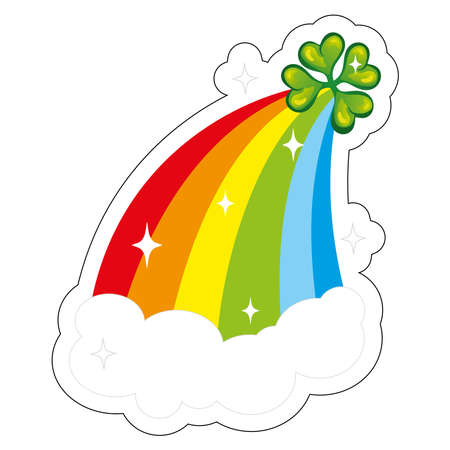 Vector modern flat design icon on Saint Patrick s Day character leprechaun with green hat, red beard, smoking pipe and no faceのイラスト素材