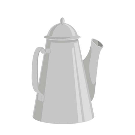 Vector hand drawn teapot gray. Sintered dishes. Laconic, with a spout.のイラスト素材