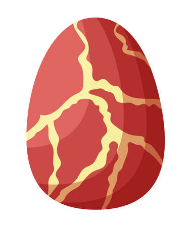 Vector beautiful Easter egg on a white background. Vector illustration. Happy easter.のイラスト素材