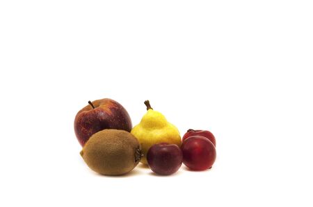 Plums, pear, kiwi and apple.の写真素材