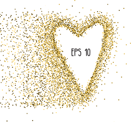 Abstract vector gold background with shape of  heart.のイラスト素材
