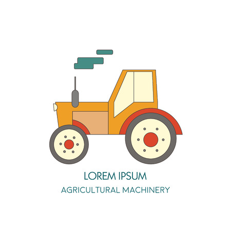 Tractor vector icon. Agricultural machinery. Vector illustrationのイラスト素材