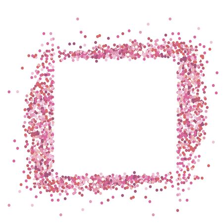 Pink Frame from pink confetti. Romantic background with text placeのイラスト素材