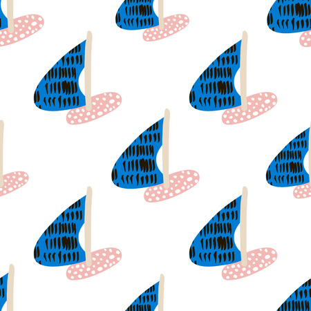 Seamless pattern with sailboats. Marine summer modern background. Vector Illustrationのイラスト素材