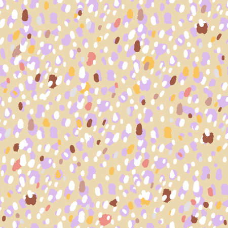 Seamless animal hand drawn dots pattern. Wild artistic abstract stain texture. vector illustration