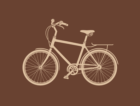 Bicycle Silhouette. The vector illustration of the Bicycle Silhouette. Graphic Design Element. It is Not Single Compound Path. Silhouette is Made of Elements.のイラスト素材
