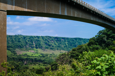 Highway bridge over the canyon Beltranの写真素材