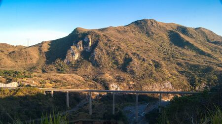 Panoramic view of the highway bridgeの写真素材