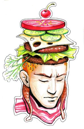 thoughts about foodの写真素材