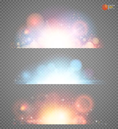 Creative concept Vector set of glow light effect stars bursts with sparkles isolated on black background. For illustration template art design, banner for Christmas celebrate, magic flash energy ray.のイラスト素材