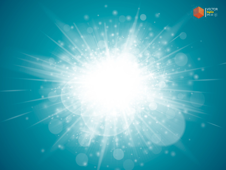 Star burst with sparkles. Light effect. Gold glitter texture.のイラスト素材