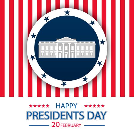 Presidents day background. The White house . Vector illustration.のイラスト素材