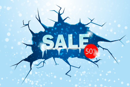 winter sale banner, vector illustrationのイラスト素材