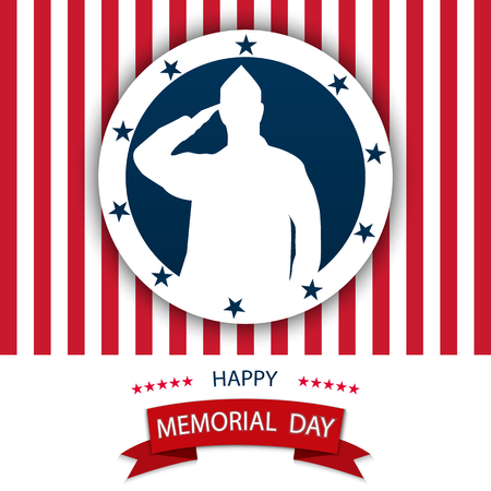 Happy Memorial Day background template. Patriotic banner. Vector illustration.のイラスト素材