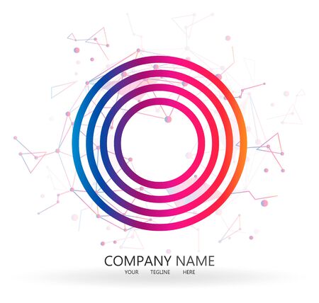 Creative People Logo. Abstraction of modern style with a composition of various geometric shapes in color. Vector illustration.のイラスト素材