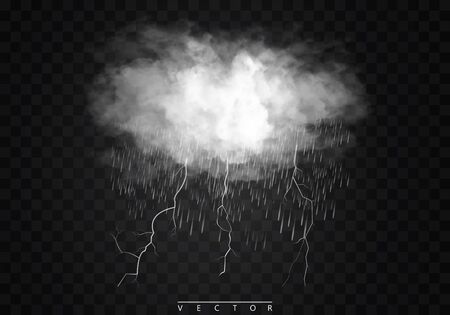 Rain and white cloud illustration.のイラスト素材