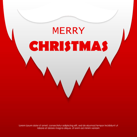 Vintage card with Christmas elements. Christmas ornaments hanging rope red.のイラスト素材