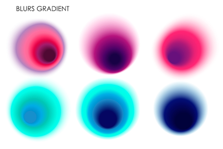 Set of color abstract color gradients. Colorful abstract gradient. Vector illustration for design, advertisement, cover, poster, print and presentation.のイラスト素材