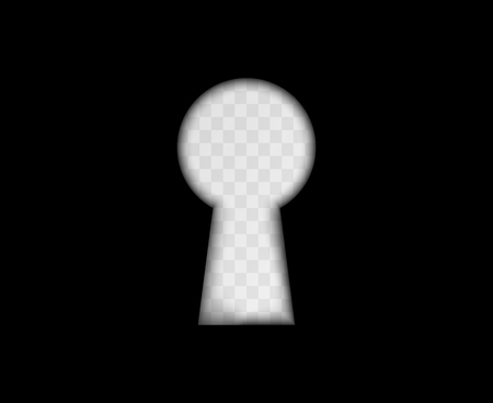 Black keyhole shape on transparent background. Design illustration vector.のイラスト素材