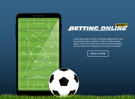 Concept for web banner sports betting statistics. Flat design icons for sports theme. Football betting. Vector EPS10のイラスト素材