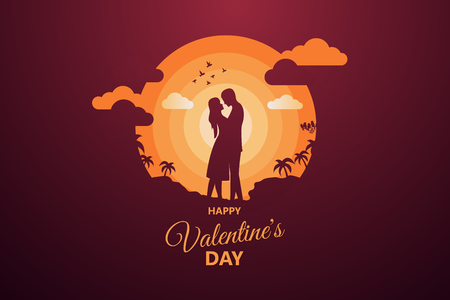 Happy Valentine's day abstract background. Set background for covers, invitations, posters, banners, flyers, placards. Happy Valentine's day composition in paper cut style. Vector illustration.のイラスト素材