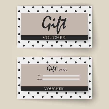 Vector set of luxury gift vouchers with ribbons and bow. Elegant template for a festive gift card, coupon and certificate. Discount Coupon Template. Vector Illustration EPS10のイラスト素材