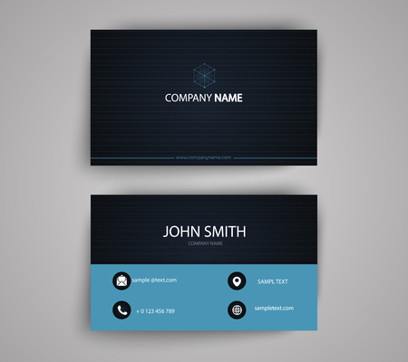 Creative Double-sided Business Card Template. Stationery Design. Flat Design Vector Illustration EPS10のイラスト素材