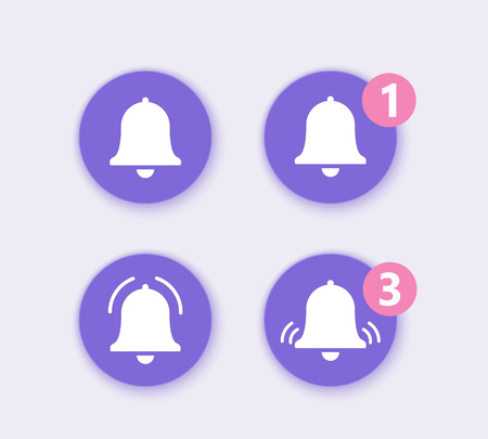 Set icon for incoming inbox message. Notification Vector Icon of bell. Vector sign for alarm clock and smartphone application alert. EPS10のイラスト素材