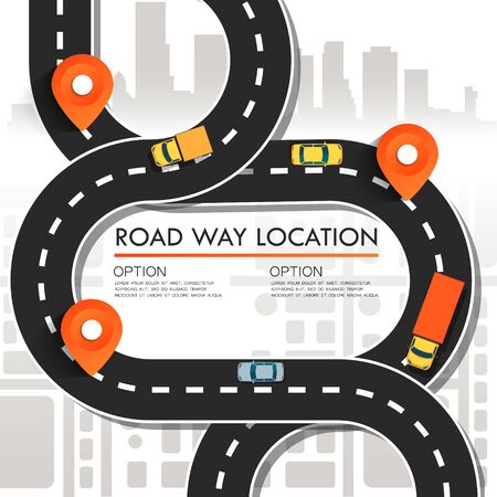 Street Map with navigation icons. Navigation concept. Vector illustration road way location.のイラスト素材