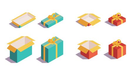 Open White Cardboard Carton Gift Box With Lid. Illustration Isolated on a transparent background. Vector EPS10のイラスト素材