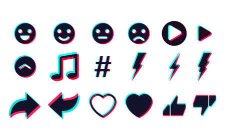 Web icons template, app, ui. Social media concept.
