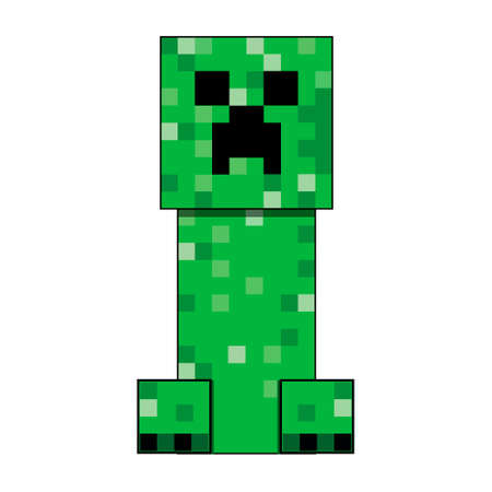 Pixel character kriper. Kriper game character concept. Kriper concept. Vector illustration