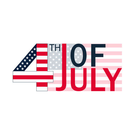 4th of july lettering for greeting cards, banner. Happy Independence Day of the United States of America. Vector background.のイラスト素材