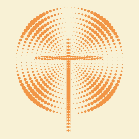 Cross and radiating dotsのイラスト素材