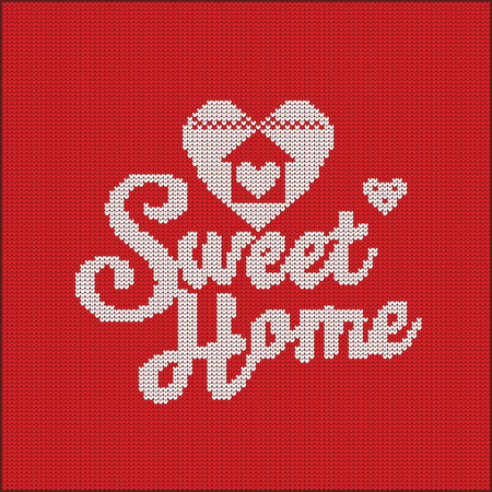 Knitting. Christmas vector background. Sweet homeのイラスト素材