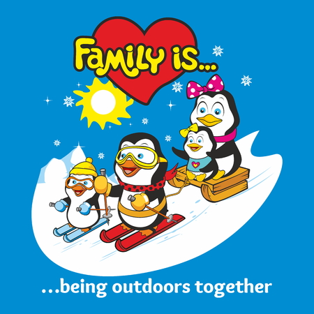 Family of penguins. Family is ...のイラスト素材