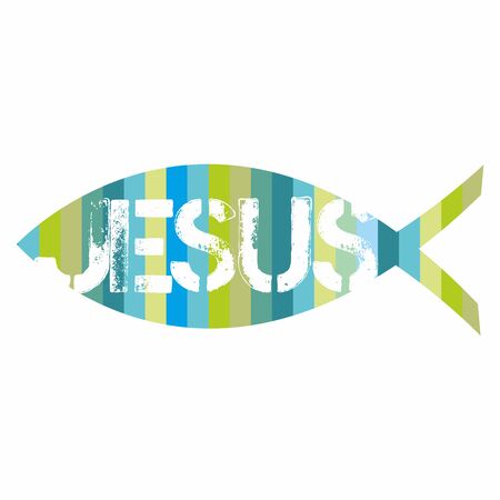 jesus christ fish illustrationのイラスト素材