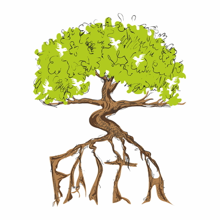 Tree of faith illustrationのイラスト素材