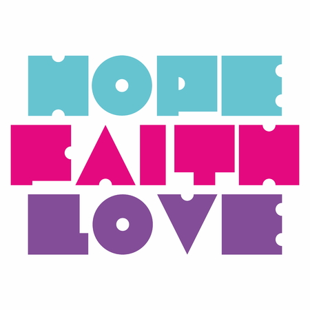 Hope Faith Love illustrationのイラスト素材
