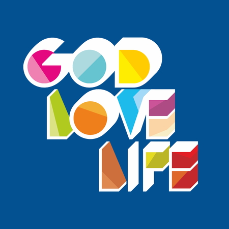God Love Life illustrationのイラスト素材
