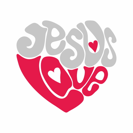 Jesus love heart illustrationのイラスト素材