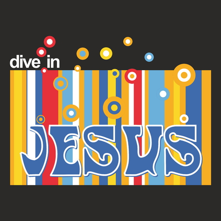 Dive in Jesus illustrationのイラスト素材