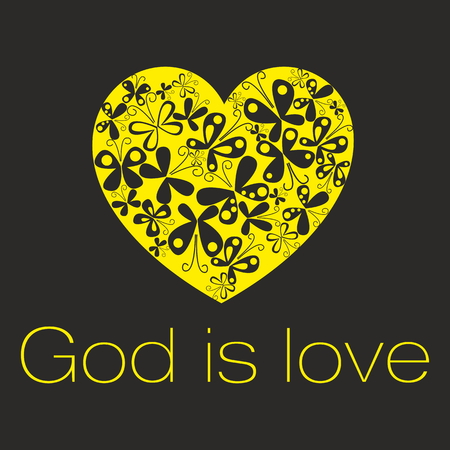 Heart. God is love illustrationのイラスト素材