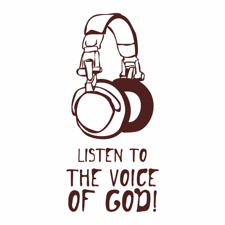 Hand drawn of Listen to the voice of Godのイラスト素材