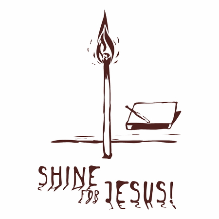 Hand drawn of Shine for Jesusのイラスト素材