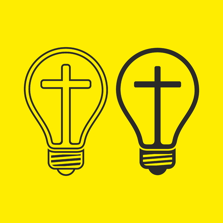 Light bulb with a cross.のイラスト素材