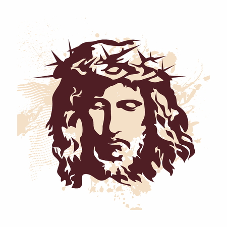 Face of Jesus. Hand drawn art.のイラスト素材